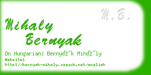 mihaly bernyak business card